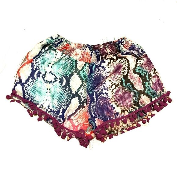 Ocean Drive Tassel Geometric Athletic Leisure Pom Pom Shorts Size Small … - Picture 1 of 9